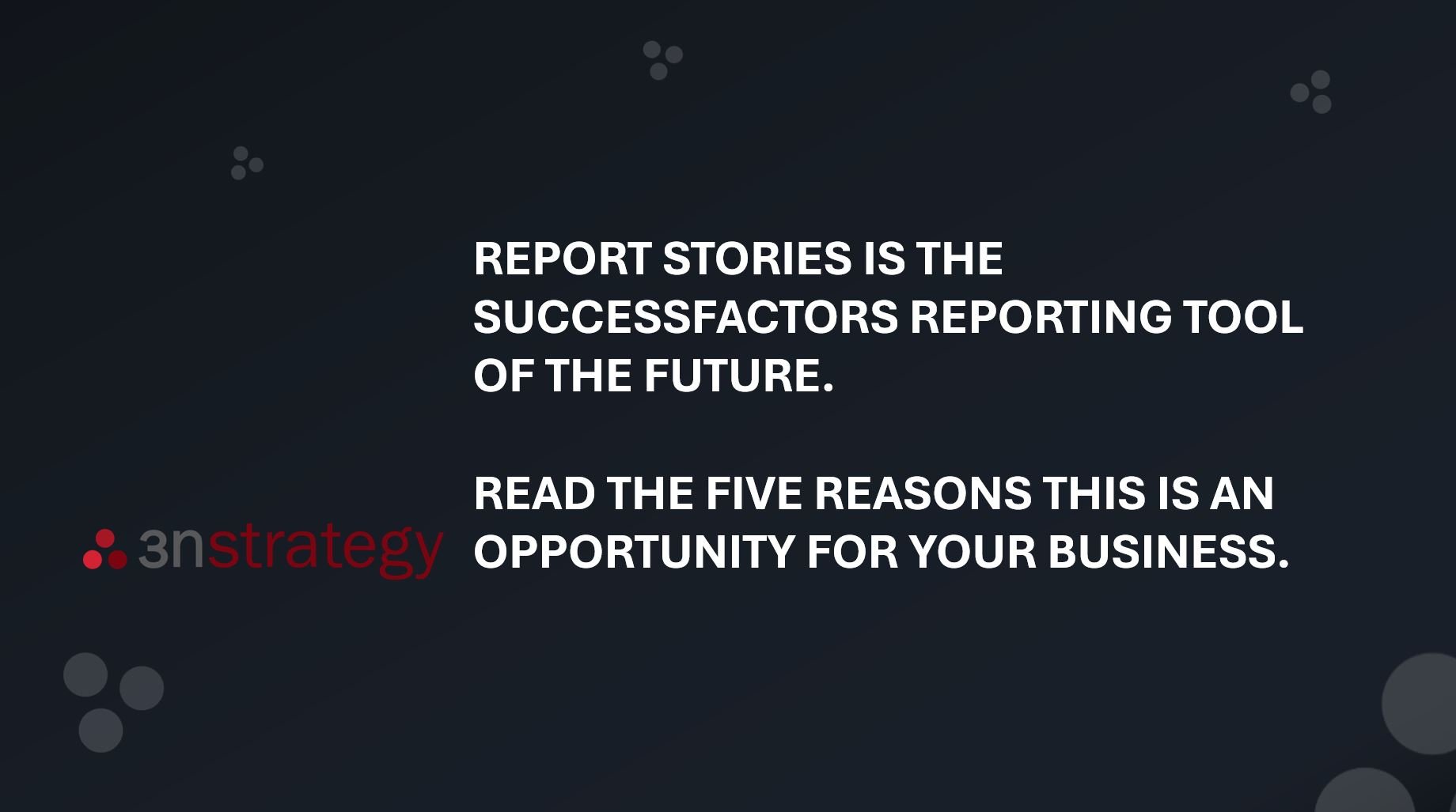 SuccessFactors People Analytics Reporting Report Stories in People Analytics
